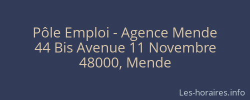 Pôle Emploi - Agence Mende