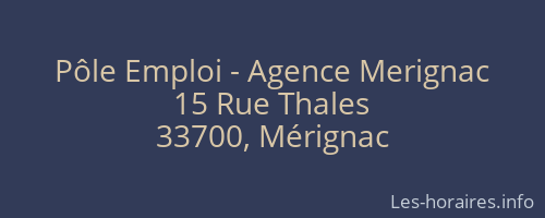 Pôle Emploi - Agence Merignac
