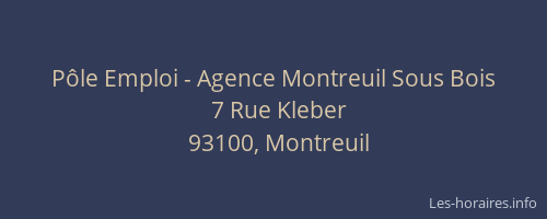 Pôle Emploi - Agence Montreuil Sous Bois