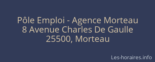 Pôle Emploi - Agence Morteau