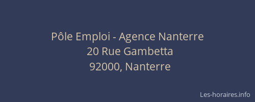 Pôle Emploi - Agence Nanterre