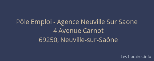 Pôle Emploi - Agence Neuville Sur Saone
