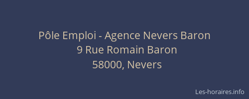 Pôle Emploi - Agence Nevers Baron