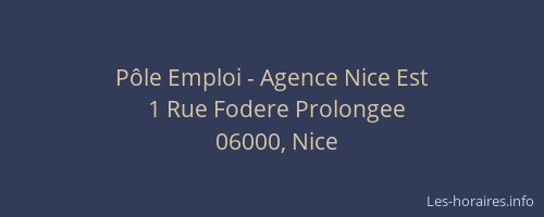 Pôle Emploi - Agence Nice Est