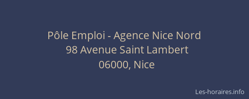 Pôle Emploi - Agence Nice Nord