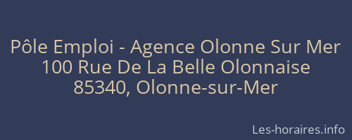 Pôle Emploi - Agence Olonne Sur Mer