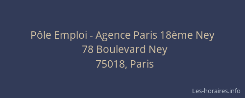 Pôle Emploi - Agence Paris 18ème Ney