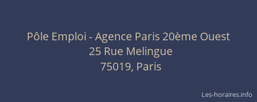 Pôle Emploi - Agence Paris 20ème Ouest
