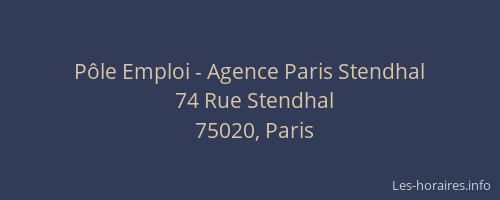 Pôle Emploi - Agence Paris Stendhal