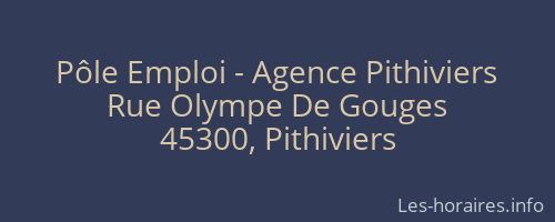 Pôle Emploi - Agence Pithiviers