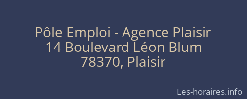 Pôle Emploi - Agence Plaisir