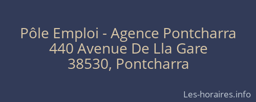 Pôle Emploi - Agence Pontcharra