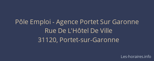 Pôle Emploi - Agence Portet Sur Garonne
