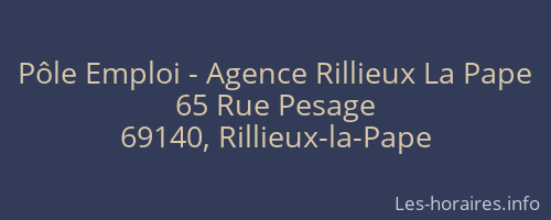 Pôle Emploi - Agence Rillieux La Pape