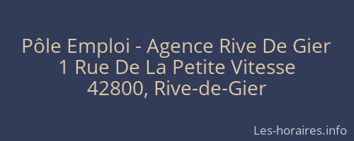 Pôle Emploi - Agence Rive De Gier