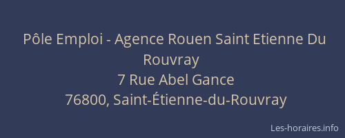 Pôle Emploi - Agence Rouen Saint Etienne Du Rouvray