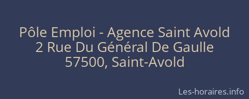 Pôle Emploi - Agence Saint Avold