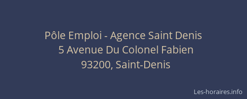 Pôle Emploi - Agence Saint Denis
