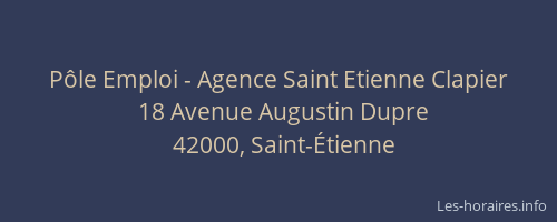 Pôle Emploi - Agence Saint Etienne Clapier