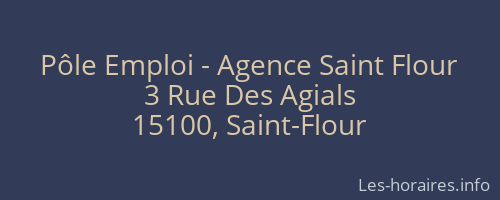 Pôle Emploi - Agence Saint Flour
