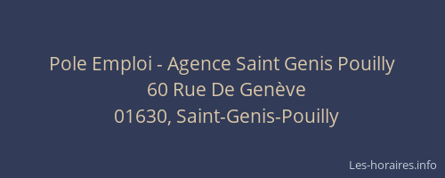 Pole Emploi - Agence Saint Genis Pouilly