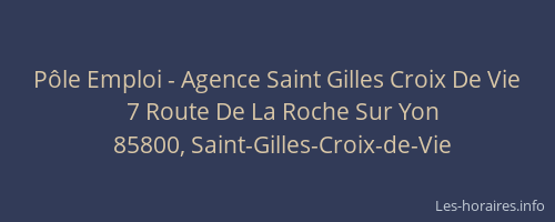 Pôle Emploi - Agence Saint Gilles Croix De Vie