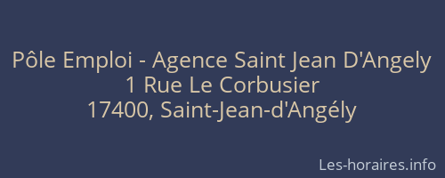 Pôle Emploi - Agence Saint Jean D'Angely