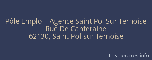 Pôle Emploi - Agence Saint Pol Sur Ternoise