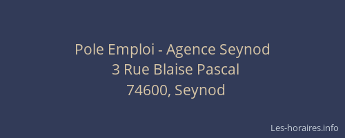 Pole Emploi - Agence Seynod