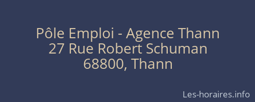 Pôle Emploi - Agence Thann