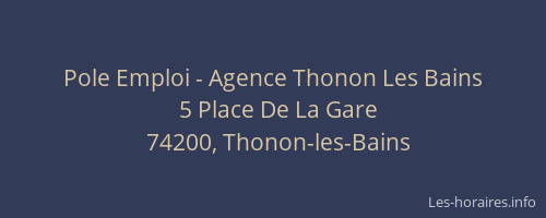 Pole Emploi - Agence Thonon Les Bains