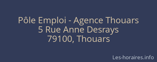 Pôle Emploi - Agence Thouars