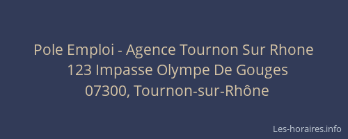 Pole Emploi - Agence Tournon Sur Rhone