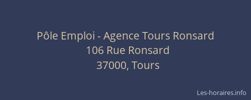 Pôle Emploi - Agence Tours Ronsard