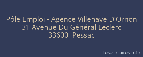 Pôle Emploi - Agence Villenave D'Ornon