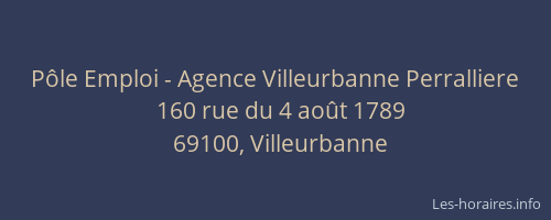 Pôle Emploi - Agence Villeurbanne Perralliere