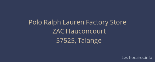 Polo Ralph Lauren Factory Store