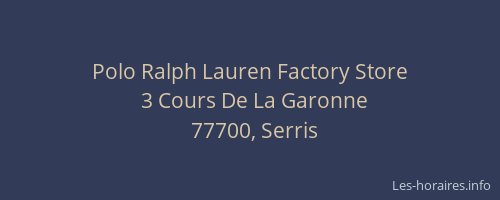 Polo Ralph Lauren Factory Store