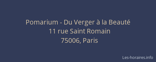 Pomarium - Du Verger à la Beauté
