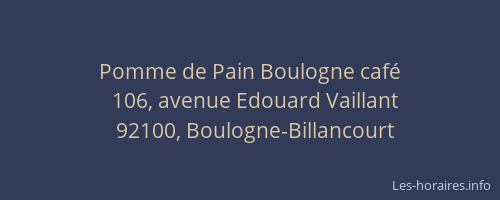 Pomme de Pain Boulogne café