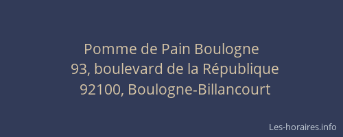 Pomme de Pain Boulogne