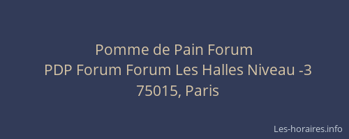 Pomme de Pain Forum