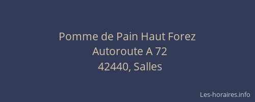 Pomme de Pain Haut Forez