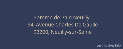 Pomme de Pain Neuilly