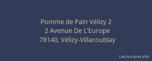 Pomme de Pain V&eacute;lizy 2