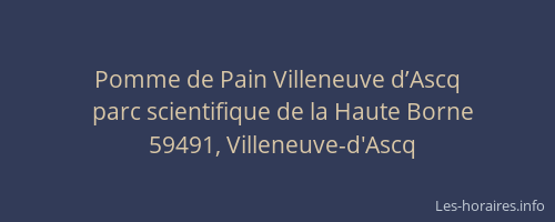 Pomme de Pain Villeneuve d’Ascq