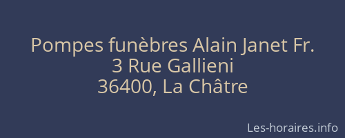 Pompes funèbres Alain Janet Fr.