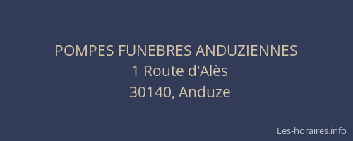 POMPES FUNEBRES ANDUZIENNES