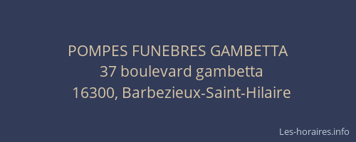 POMPES FUNEBRES GAMBETTA