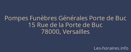 Pompes Funèbres Générales Porte de Buc